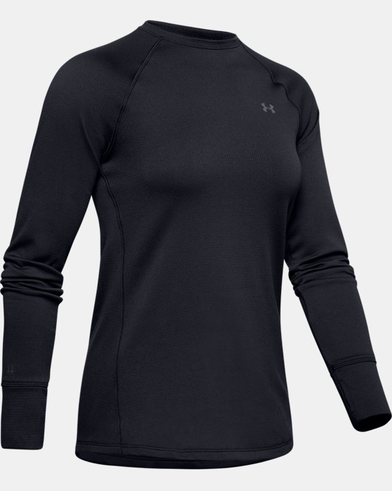 Damen ColdGear® Base 3.0 Shirt mit Rundhalsausschnitt, Black, pdpMainDesktop image number 4